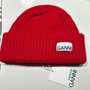 GANNI - Red Beanie